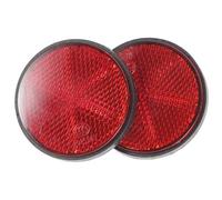 MAGICLULU Riflettore Rotondo per Bici 2 Pezzi in Plastica Resistente Vite da 6mm, Catarifrangente Posteriore Rosso per Segnalazione Sicurezza in Bicicletta, Veicoli a Motore e