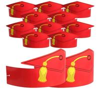 MAGICLULU Rosso Cappello di Laurea Leggero 12 Pezzi, in Carta | Design Classico Semplice, Superficie Liscia, per Genitori, Accessorio Compatto per Gruppi Creativi