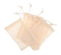 MAGICLULU Sacchetto per Sapone in Sisal Naturale 5 Pezzi con Coulisse, Rete Schiumogena Esfoliante in Cotone, Portasapone Multifunzionale per Bagno e Viaggio, Beige