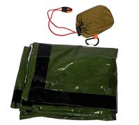 MAGICLULU Sacco Pelo d Emergenza Tascabile Verde con Copertura Termica Riflettente per Campeggio Outdoor Isolante dal Freddo e Riutilizzabile Adatto per Escursionisti e Viaggiatori