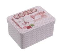 MAGICLULU Scatola da Cucito in Latta Portatile con Coperchio Ribaltabile Mini Organizer Compatto in Metallo per Fili agli e Accessori da Cucito Contenitore Salvaspazio per Progetti e Ricamo