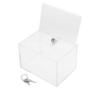 MAGICLULU Scatola per Donazioni in Acrilico Trasparente a Chiave, Urna Elettorale Pubblica e Cassetta dei Suggerimenti, Contenitore per Fondi e Biglietti per Uffici e Spazi di Lavoro