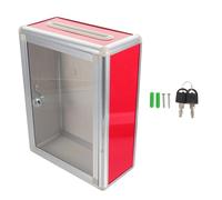 MAGICLULU Scatola Porta Lettere in Alluminio Trasparente Rossa Media Protezione Solare Contenitore per Suggerimenti e Reclami da Ufficio Foro Posteriore per Fissaggio a Muro