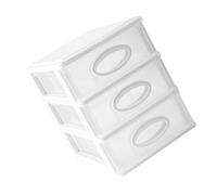 MAGICLULU Scatola Pratica Portaoggetti la Casa 3 Cassetti in Plastica Trasparente Bianca, Mobiletto Portaoggetti Multifunzionale per Scrivania, Organizer Compatto per Ufficio e Camera
