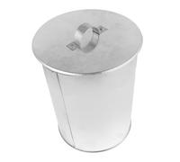 MAGICLULU Secchio Antincendio in Metallo per Cenere con Coperchio 18, Contenitore Compatto e Portatile per Cenere Calda, per Caminetti a Legna, Barbecue e Attività All’aperto