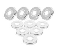 MAGICLULU Set 10 Copritubi Doccia Flangia Decorativa Argentata 2,3,6" X 0,4" Piastra Divisa per Copertura Tubi Parete e Radiatori, Coperture Idrauliche per Bagno e Ambienti Domestici