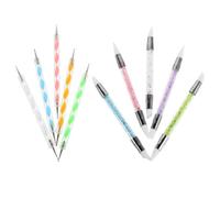 MAGICLULU Set 10 Pezzi Strumenti per Nail Art Penna in Silicone Doppia Estremità per Punteggiatura e Linee Strumento per Strass Manicure Precisione Accessori Unghie per Uso Professionale