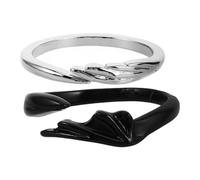 MAGICLULU Set 2 Anelli di Coppia Regolabili Angelo e Diavolo in Lega di Zinco, Gioielli Promessa Design Unico per Coppie, Regalo Anniversario Uomo Donna