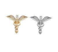 MAGICLULU Set 2 Spille a Forma di Piume D'angelo in Lega Resistente, Spilla Decorativa alla Moda per Abiti, Cappelli e Borse, Accessori da Festa per Donne, Regalo Natale e Anniversario