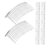 MAGICLULU Set 20 Pezzi Pettini per Velo da Sposa in Filo Metallico Argentato, Accessori per Chioma da Sposa Leggeri e Resistenti, Pettine Francese 20 Denti per Acconciature Eleganti e Fai