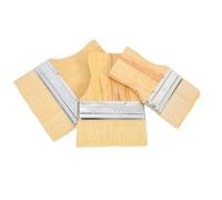 MAGICLULU Set 3 Pennelli Piatti per Vernice Manico in Legno Ergonomico e Corto, per Pittura ad Olio e Decorazione Casa, Colore Khaki