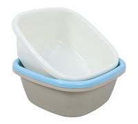 MAGICLULU Set 3 Pezzi Bacinelle Quadrate Grandi in Plastica Spessa, Vasca per Piatti e Lavaggio Mani, Lavandino Multiuso per Cucina e Bagno, Colori Assortiti, Facile Pulizia