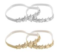 MAGICLULU Set 4 Cerchietti per Chioma Bambina con Stella a Cinque Punte Glitterata, Morbidi e Protettivi la Delicata, per Quotidiano e Attività Varie