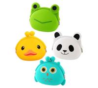 MAGICLULU Set 4 Sacchetti Portamonete in Silicone per Sacchetto Monete Cartoon Contenitore Portaoggetti Chiusura Facile Giocattolo Novità per Custodia per Chiavi e Auricolari