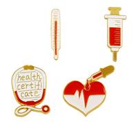 MAGICLULU Set 4 Spille Smaltate Tema Medico in Lega, Spille Donna Eleganti e Retro, Perfette per Decorare Borse e Sciarpe, Idee Regalo per Infermieri a Compleanno e Ringraziamento