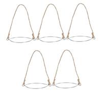 MAGICLULU Set 5 Pezzi Manici in Canapa e Ferro per Barattoli Bocca Larga, Resistente e Funzione di Sospensione, per Uso Domestico e Campeggio All'aperto