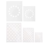 MAGICLULU Set 5 Stencil Modelli Versatili in Pet Bianco Stelle a Forma di Stella per Pittura Creativa a Tema Giorno Dell'indipendenza per Artigianato e Decorazioni