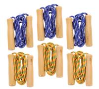 MAGICLULU Set 6 Pezzi Corda per Saltare Manico in Legno Resistente All’Usura Attrezzatura per Educazione Fisica Portatile per Esercizi Sportivi e Allenamento Fitness