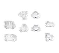 MAGICLULU Set 8 Stampi per Biscotti Fai da Te in Plastica, Forme di Veicoli per Decorazioni Dolci, Accessori per Cottura al Forno in Casa e Pasticceria