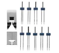 MAGICLULU Set Aghi Gemelli per Macchina da Cucire Domestica con Piedino Premistoffa a 3 Scanalature, Aghi Doppi Elastici 2/90 3/90 4/90 per Cuciture su Tessuti Pesanti e Uso Artigianale