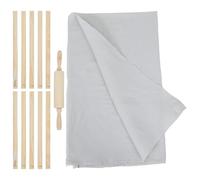 MAGICLULU Set da 12 Utensili per Ceramica e Argilla con Mattarelli in Ceramica Guida a Rullo e Tovaglia Protettiva Kit Versatile per Modellare Argilla e Lavori Artigianali per