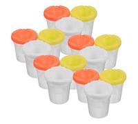 MAGICLULU Set da 15 Bicchieri di Vernice Anti-rovesciamento per Piccoli, Contenitori di Plastica con Coperchio per Lezioni D’Arte Scolastiche, Bicchieri per Materiale Riutilizzabile