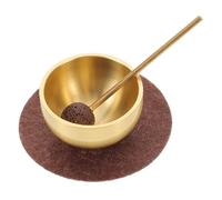 MAGICLULU Set di Ciotola Sonora Mini per Meditazione con Mazzuolo e Cuscino in Metallo e Feltro per Bilanciamento del Chakra del Cuore e Rilassamento