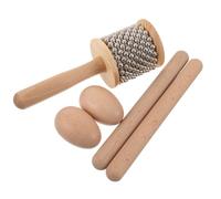 MAGICLULU Set di Strumenti a Percussione in Legno e Metallo a Forma di Uovo Suono Stratificato Chiaro e Ritmo Migliorato per Lezioni Musicali e Eventi Comunitari, per Principianti