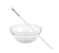 MAGICLULU Set Pennello Viso a Setole Morbide con Ciotola in Vetro per Maschere, Strumento Applicatore per Peeling Chimico e Esfoliante, Accessorio Estetico per Cura della Pelle Spa