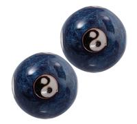 MAGICLULU Sfere Baoding in Smalto Blu Con Motivo Tai Chi Cinese Palle Massaggio Mani Per Esercizio Terapeutico Antistress Tonifica Dita e Migliora Destrezza Regalo Salute Per Anziani e