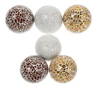 MAGICLULU Sfere di Vetro Decorative 6 CM Set da 6 Pezzi per Riempitivi Vasi Colori Oro Kaki Scuro Bianco Idee per Arredamento Casa e Matrimonio