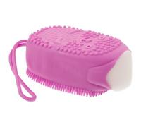 MAGICLULU Spazzola da Bagno in Silicone Erogatore Automatico di Schiuma, Portasapone Integrato, Spazzola per Doccia e Corpo Ergonomica, Adatta per Casa, Hotel e Uso Quotidiano, Colore Viola