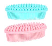 MAGICLULU Spazzola per Doccia in Silicone 2 Pezzi Design Bifacciale, Scrubber per Corpo Delicato, Massaggiatore Sensoriale per Bagnetto e Sviluppo Tattile, Facile da Impugnare