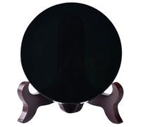 MAGICLULU Specchio Nero Ossidiana Divinazione 3.15 Pollici Con Supporto Specchio Rotondo Decorazione Tavolo Meditazione Feng Shui Arredamento Casa Ufficio