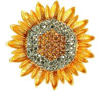 MAGICLULU Spilla a Forma di Girasole Strass Scintillanti, Realizzata in Lega Dettagli Vivi, per Feste come Accessorio Elegante per Abiti o Scialli