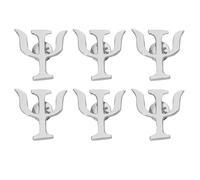 MAGICLULU Spille Psicologia Vintage 6 Pezzi Simbolo Psi in Lega Argento, Clip per Colletto Cardigan e Accessori Decorativi per Giacche, Spille da Psichiatra per Medici e Infermieri, Regalo