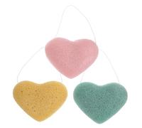 MAGICLULU Spugne Per Il Viso Per Uso Quotidiano Confezione Da 3 Dischetti Detergenti A Forma Di Cuore Per Una Pulizia Profonda Ed Esfoliante