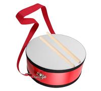 MAGICLULU Tamburo della Banda Musicale Rosso da 10 Pollici per Ragazzo Ragazza con Tracolla Comoda, Batteria Portatile a Mano per Attività Scolastiche e Sviluppo del Senso Ritmico