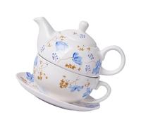 MAGICLULU tè in Ceramica con Teiera e Tazza Design Antico e retrò Bollitore per tè Sfuso e Bustine per Intrattenere Ospiti e Regali di Compleanno o Inaugurazione