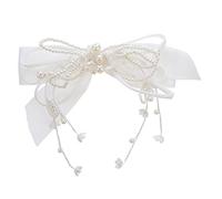 MAGICLULU tornante in panno di perle per testimone della sposa hairdo kid bianca molletta forcina con fiocco di perle accessori per capi di abbigliamento