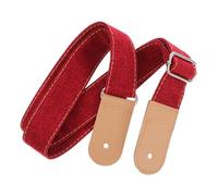 MAGICLULU Tracolla per Ukulele in Cotone e Vera Pelle Rosso Regolazione Libera della Lunghezza per Uso Confortevole Stile Country