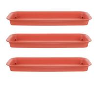 MAGICLULU Vassoio per Bonsai in Plastica Resistente, Sottovaso Rettangolare per Piante in Vaso, Vaschetta Raccogli Gocce per Giardinaggio e Decorazioni, Set da 3 Pezzi Color Mattone 40 Cm,