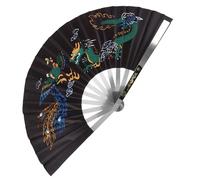 MAGICLULU Ventaglio di Peonia Drago e Delirio Ventagli Pieghevoli Decorativi Negozio Tenuto Ventilatore USB Appassionato di Kung Fu Ventilatore Portatile Festival Acciaio Inossidabile