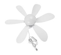MAGICLULU Ventilatore Portatile USB Ricaricabile con Luce, Design Moderno in Plastica Bianca, Flusso D'aria Ampio e Installazione Salvaspazio per Creare Un'atmosfera Estiva nella Stanza