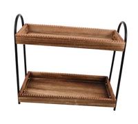 MAGICLULU Wooden Bathroom Counter Organizer Space-Saving Vanity Tray Rack for Cosmetics Skincare Toiletries Sturdy Kitchen Shelf with Modern Design