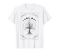 Magico Albero Sacro con Fase Lunare Celeste E Stella Maglietta
