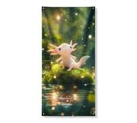 Magico Axolotl - Striscione decorativo per porta, incantata creatura acquatica, decorazione per interni ed esterni, per vacanze primaverili, 91 x 183 cm