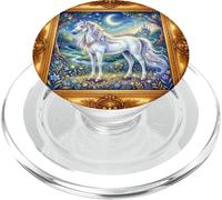 Magico cavallo bianco in cornice ornata PopSockets PopGrip per MagSafe