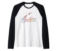 Magico Design con Unicorno Scarlett per Il Nome della Ragazza Maglia con Maniche Raglan