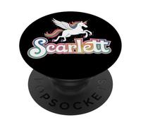 Magico design con unicorno Scarlett per il nome della ragazza PopSockets PopGrip Adesivo